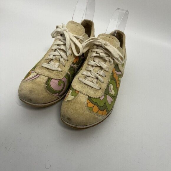 DOLCE & GABBANA Taupe Floral Suede Lace Up Vintage Y2K Sneakers Sz 36 - Picture 13 of 13